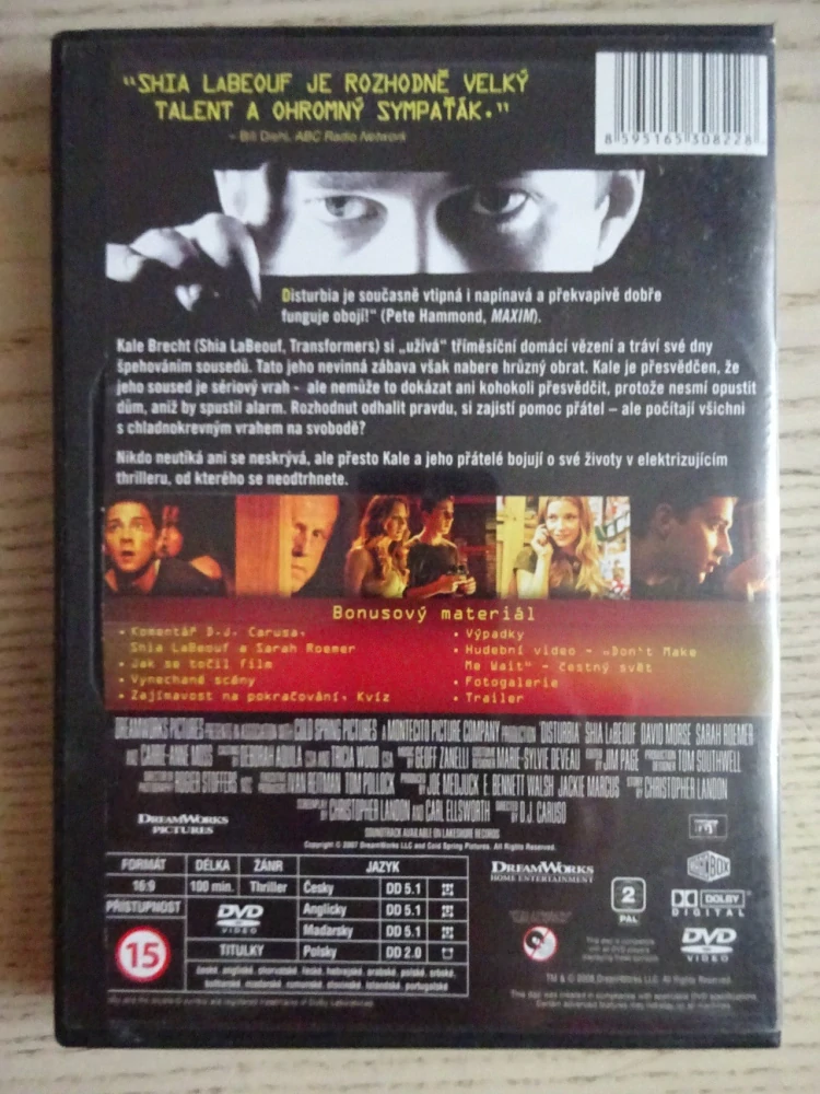 DISTURBIA, SHIA LABEOUF,  DVD FILM