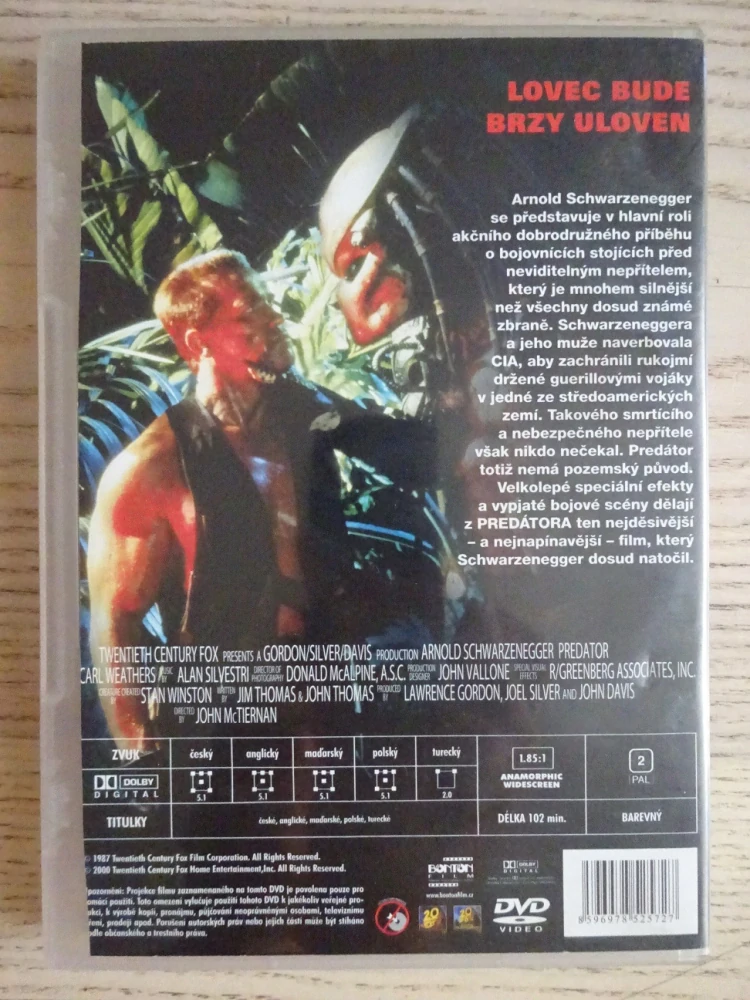 PREDATOR, ARNOLD SCHWARZENEGGER, DVD FILM