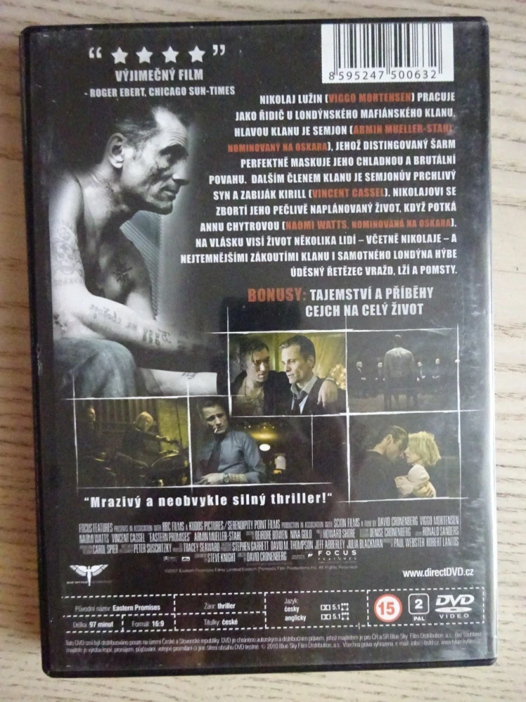 VÝCHODNÍ PŘÍSLIBY, MORTENSEN, WATTS, CASSEL, DVD FILM