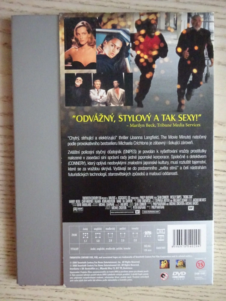 VYCHÁZEJÍCÍ SLUNCE, CONNERY, SNIPES, DVD FILM