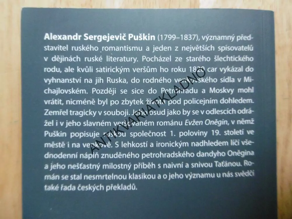 EVŽEN ONĚGIN, ALEXADR SEGREJEVIČ PUŠKIN, **an