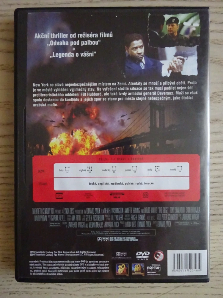 STAV OBLEŽENÍ, D. WASHINGTON, BENNING, WILLIS, DVD FILM