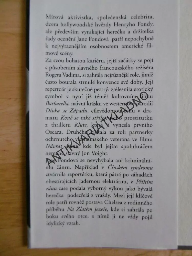 JANE FONDOVÁ, TAK ŠEL MŮJ ŽIVOT, FILM, HEREČKA, **an
