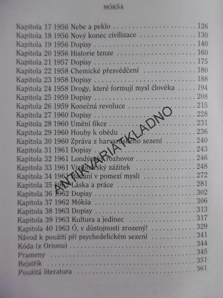 MÓKŠA, O PSYCHEDELII A VIZIONÁŘSKÉM ZÁŽITKU, KLASICKÉ SPISY ALDOUSE HUXLEYHO,