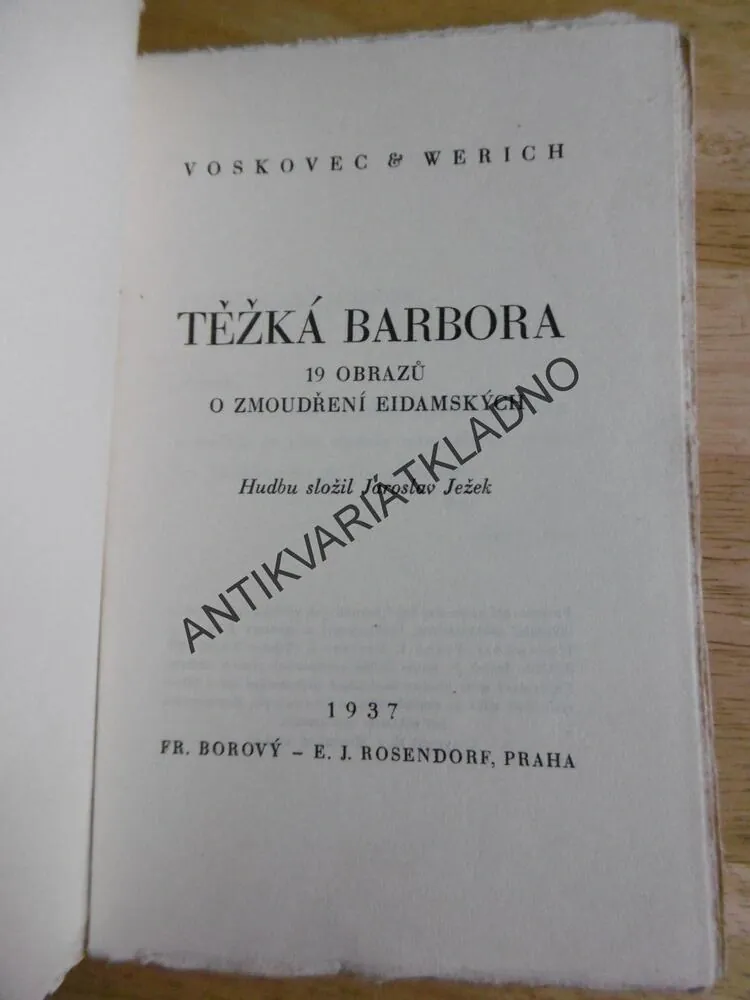 TĚŽKÁ BARBORA, VOSKOVEC A WERICH, 