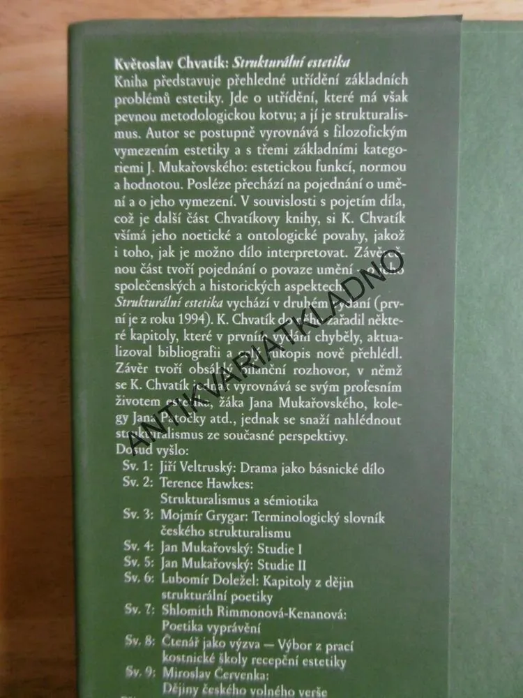 STRUKTURÁLNÍ ESTETIKA, KVĚTOSLAV CHVATÍK