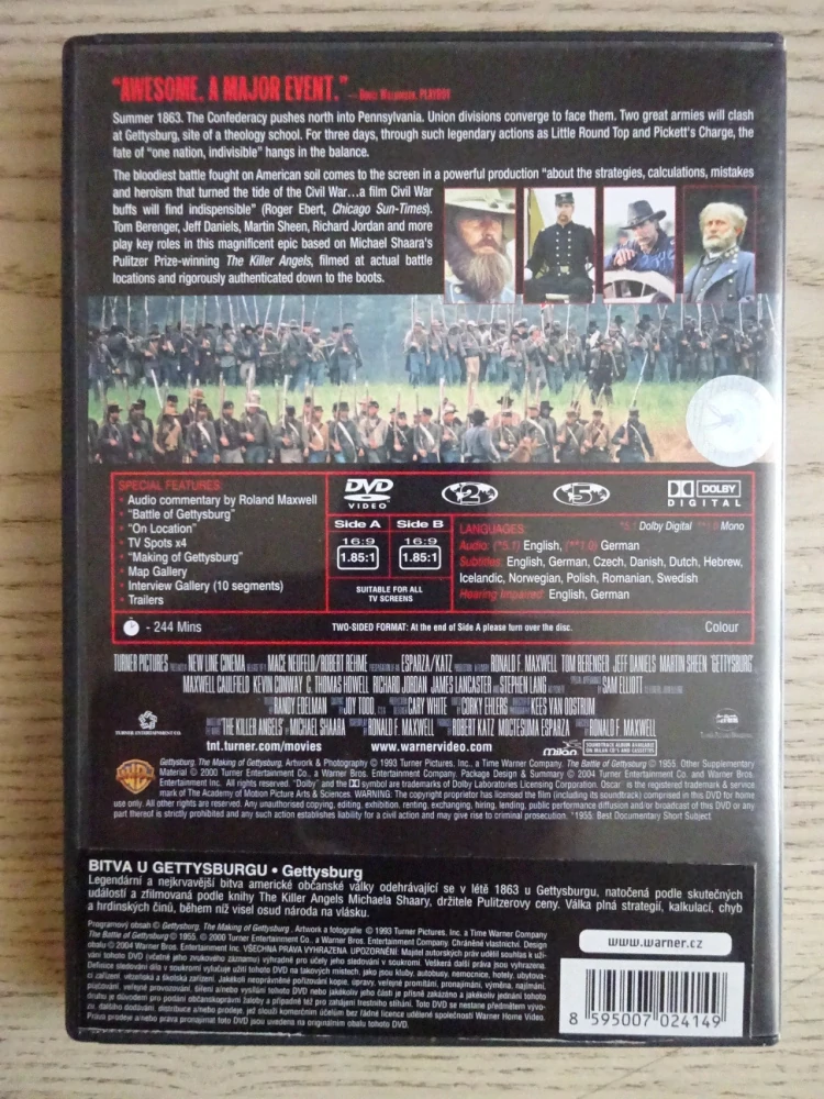 GETTYSBURG, DVD FILM