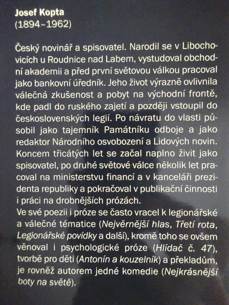 HLÍDAČ Č. 47, JOSEF KOPTA, **an