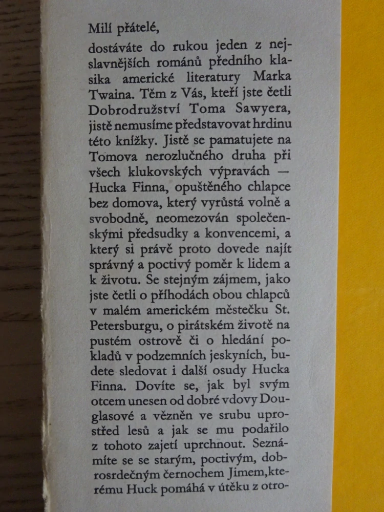 DOBRODRUŽSTVÍ HUCKLEBERRYHO FINNA, MARK TWAIN, **an