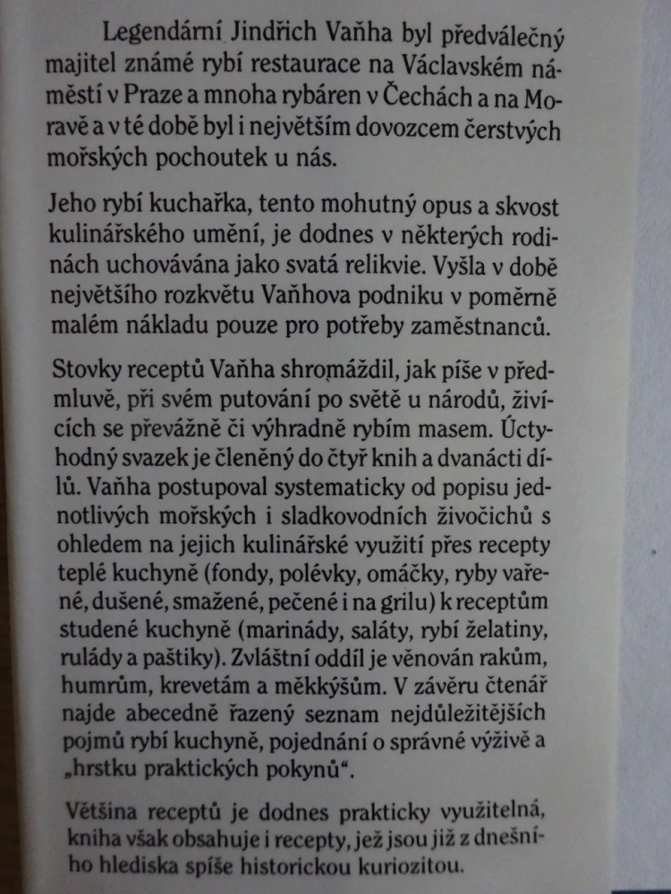 RYBÍ KUCHYNĚ, JINDŘICH VAŇHA, **an