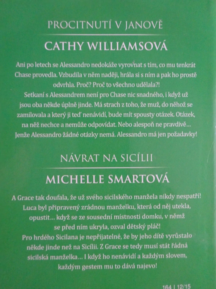 NÁVRAT NA SICÍLII, MICHELLE SMART, PROCITNUTÍ V JANOVĚ, CATHY WILLIAMSOVÁ, **an