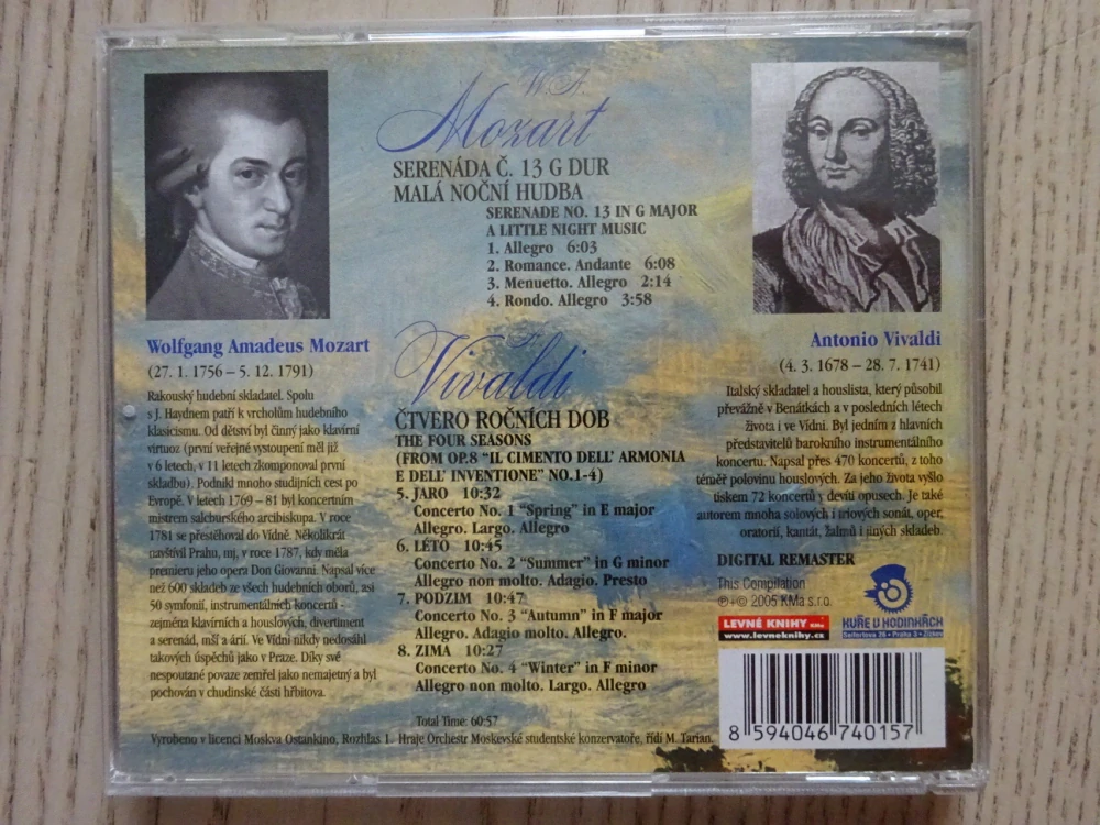MALÁ NOČNÍ HUDBA, W. A. MOZART, ČTVERO ROČNÍCH OBDOBÍ, A. VIVALDI, CD HUDBA