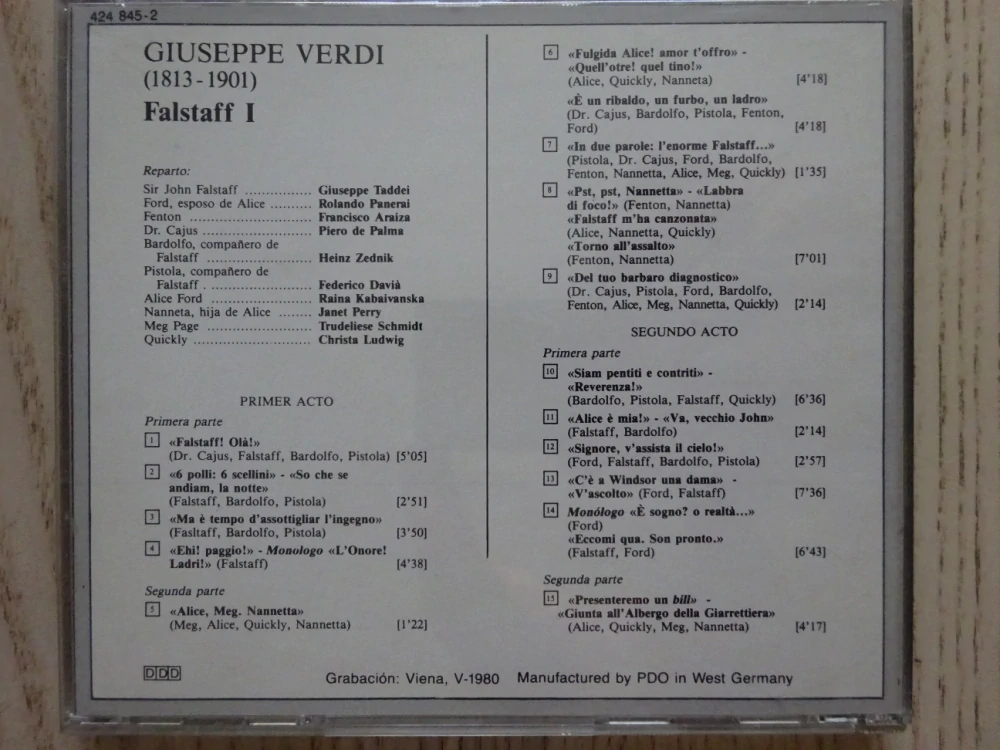 GIUSEPPE VERDI, FALSTAFF, CD HUDBA