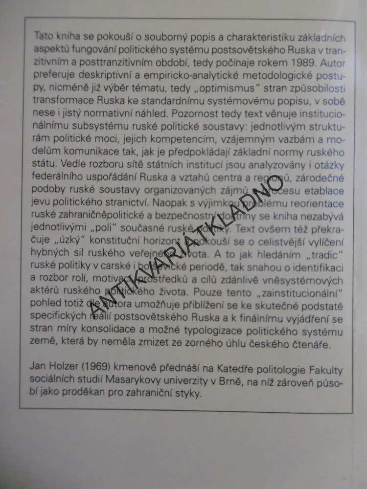 POLITICKÝ SYSTÉM RUSKA, HLEDÁNÍ STÁTU, JAN HOLZER,