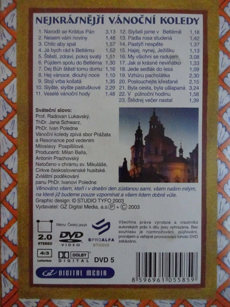 NEJKRÁSNĚJŠÍ VÁNOČNÍ KOLEDY, DVD HUDBA