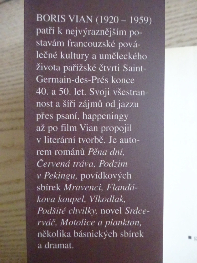 PODŠITÉ CHVILKY, BORIS VIAN, **an