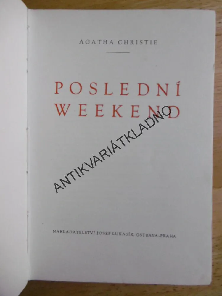 POSLEDNÍ WEEKEND, AGASTHA CHRISTIE, **an
