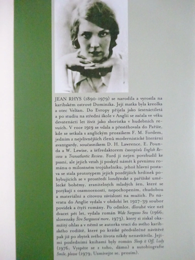 ŠIRÉ SARGASOVÉ MOŘE, JEAN RHYS, **an