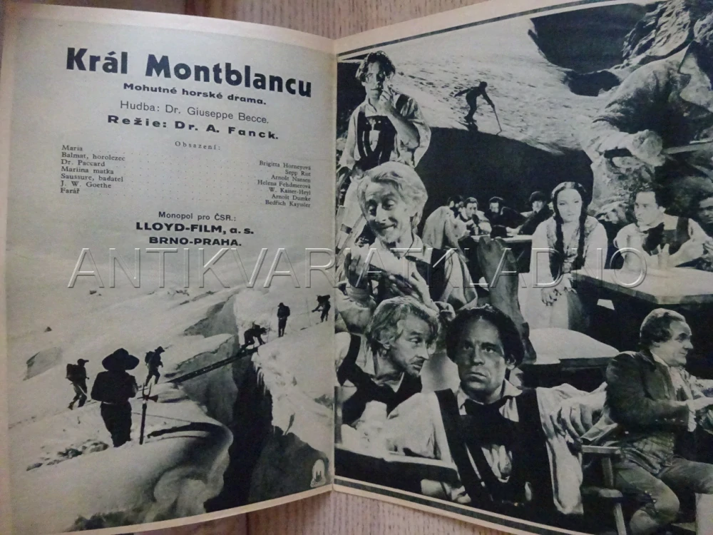 KRÁL MONTBLANCU, B. HORNEY, BIO PROGRAM Č. 144, 1934