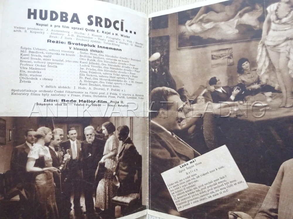 HUDBA SRDCÍ..., Š. HOZA, BIO PROGRAM Č. 167, 1934