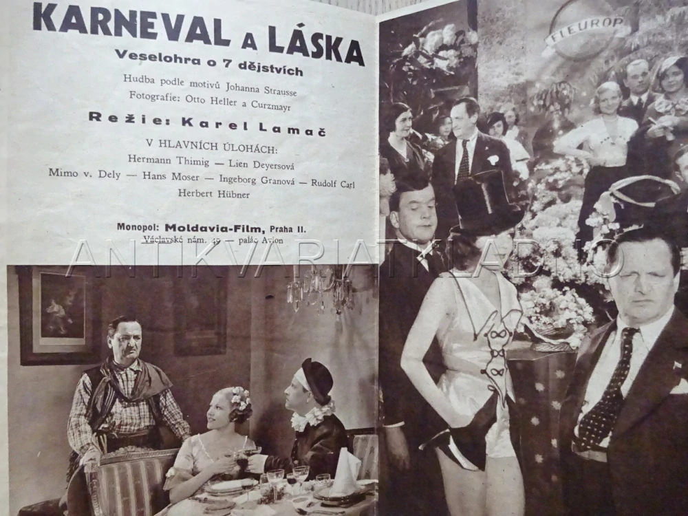 KARNEVAL A LÁSKA, H. THIMIG, BIO PROGRAM Č. 183, 1934