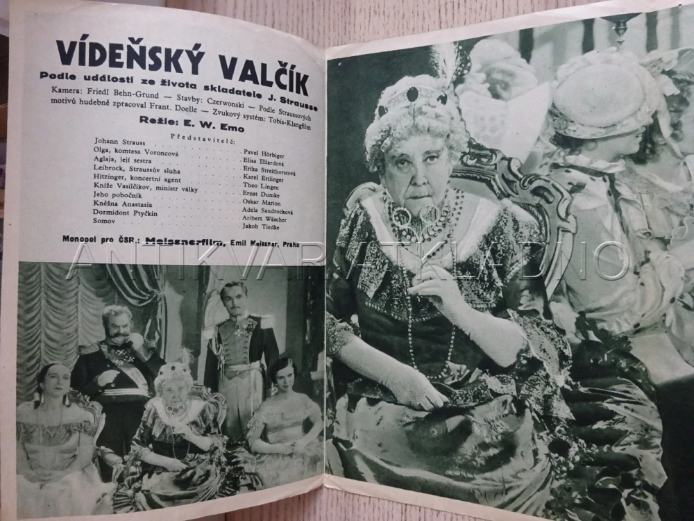 VÍDEŇSKÝ VALČÍK, P. HORBIGER, BIO PROGRAM Č. 225, 1935