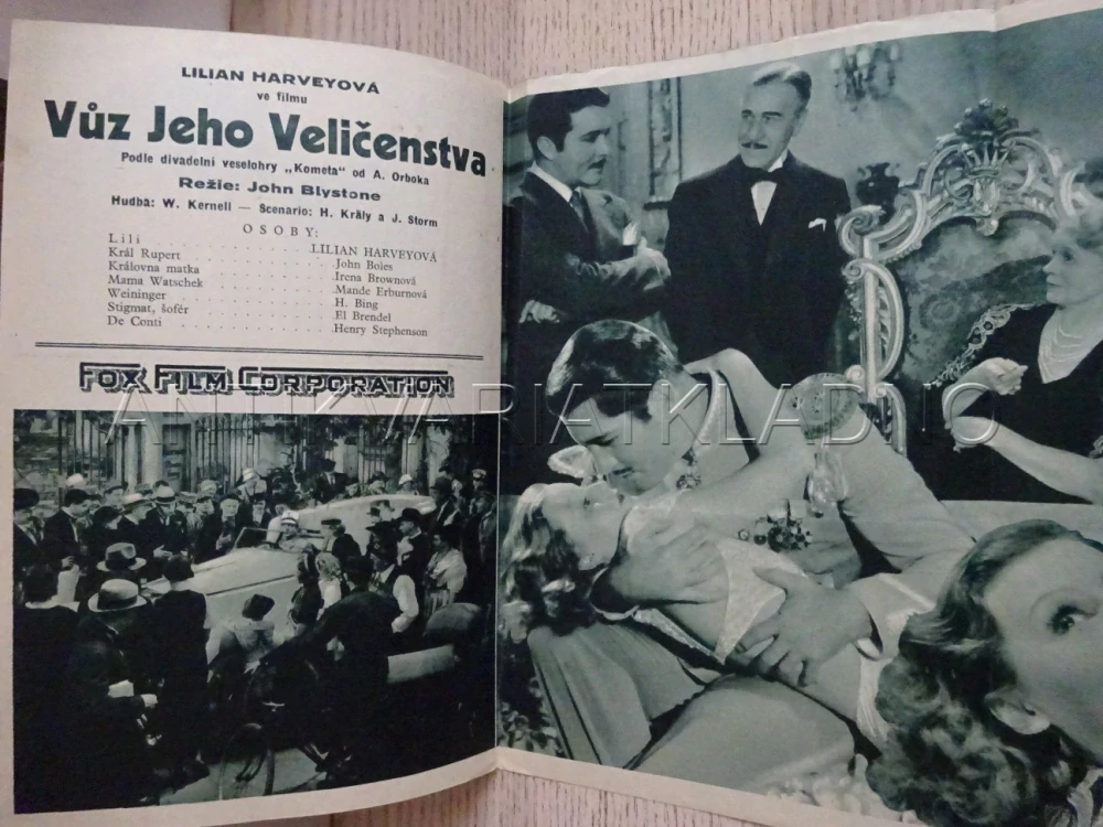 VŮZ JEHO VELIČENSTVA, L. HARVEY, BIO PROGRAM Č. 261, 1935
