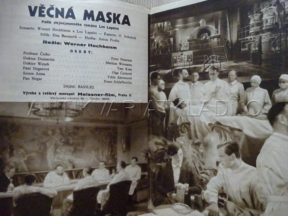 VĚČNÁ MASKA, P. PETERSEN, BIO PROGRAM Č. 321, 1935
