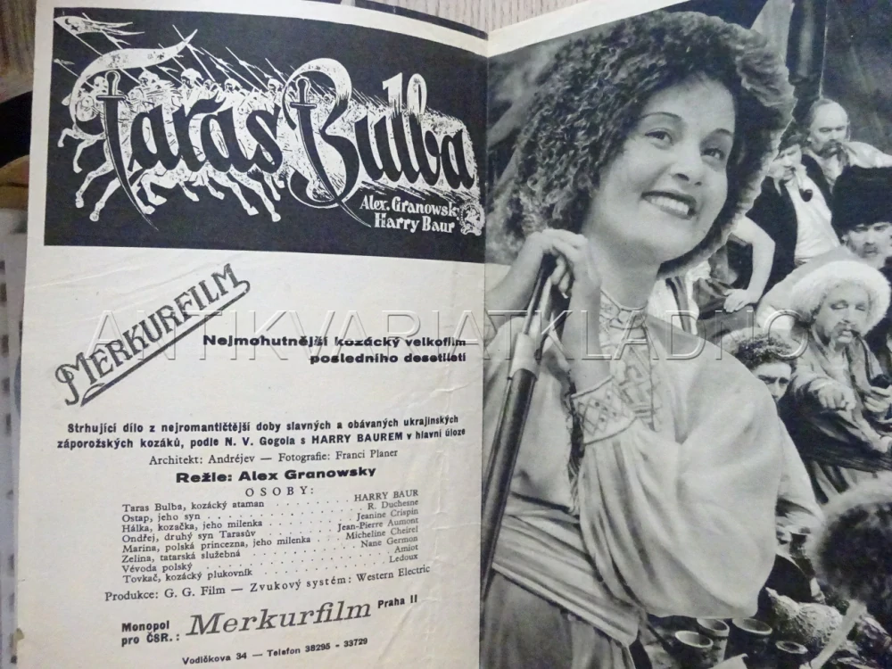 TARAS BULBA, H. BAUR, BIO PROGRAM Č. 327, 1936
