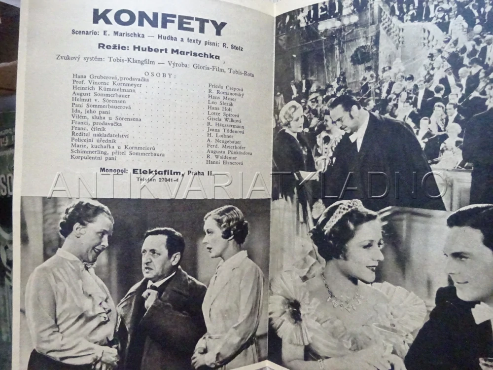 KONFETY, H. MOSER, BIO PROGRAM Č. 354, 1936
