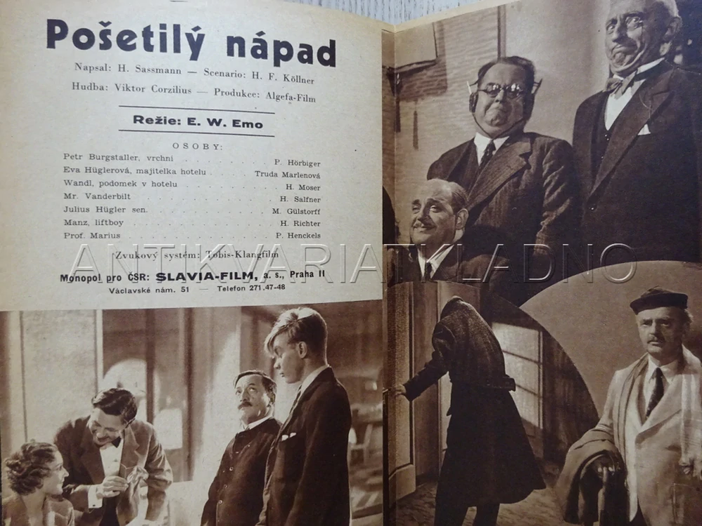 POŠETILÝ NÁPAD, P. HORBIGER, BIO PROGRAM Č. 384, 1936