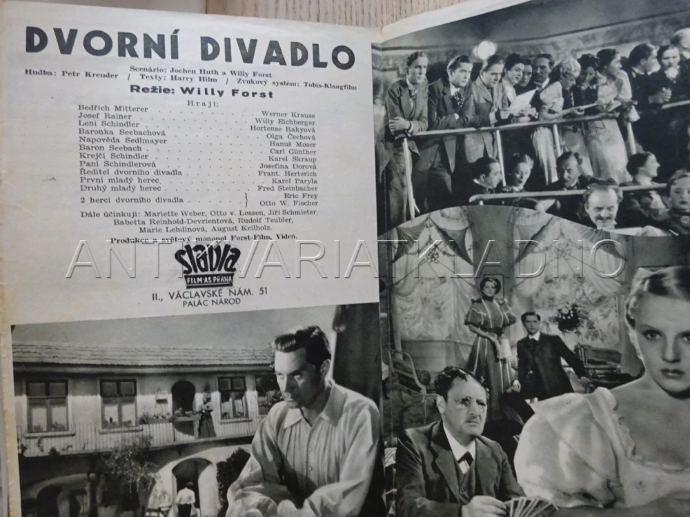 DVORNÍ DIVADLO, W. KRAUS, BIO PROGRAM Č. 414, 1936