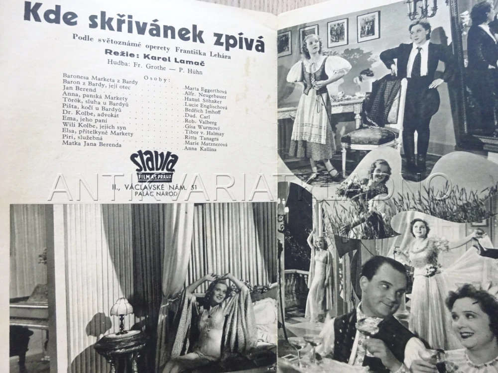 KDE SKŘIVÁNEK ZPÍVÁ, M. EGGERTH, BIO PROGRAM Č. 420, 1936