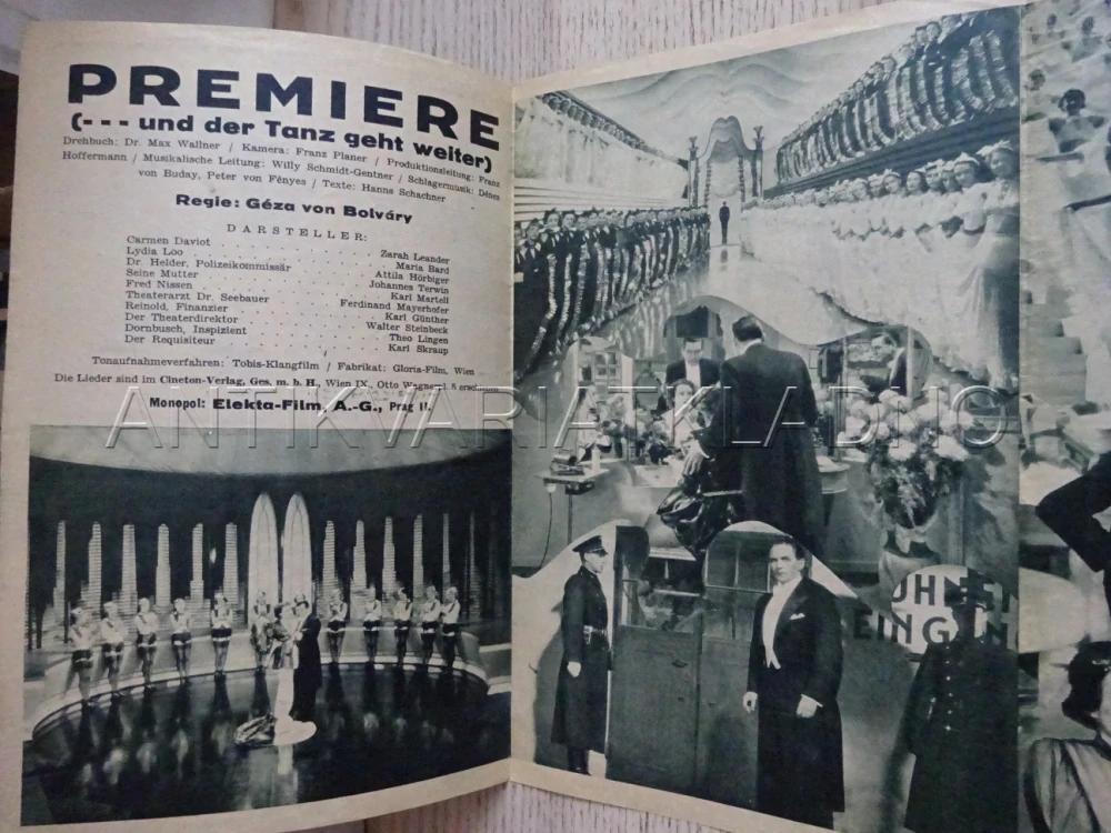 PREMIÉRA, Z. LEANDER, BIO PROGRAM Č. 448, 1936