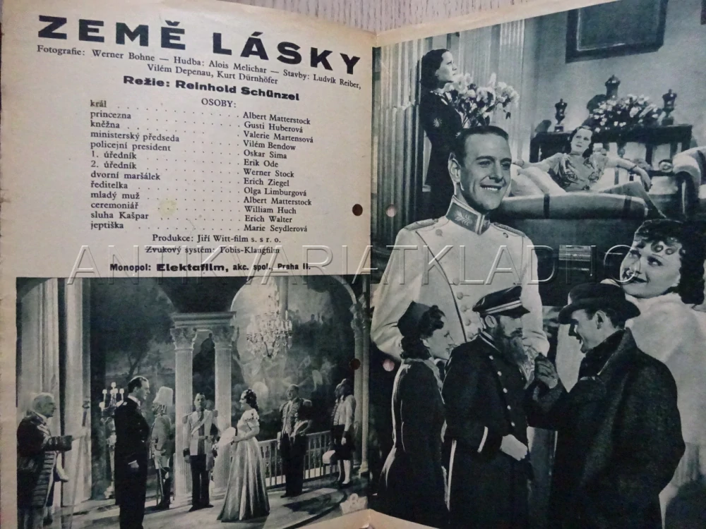 ZEMĚ LÁSKY, A. MATTERSTOCK, BIO PROGRAM Č. 500, 1937