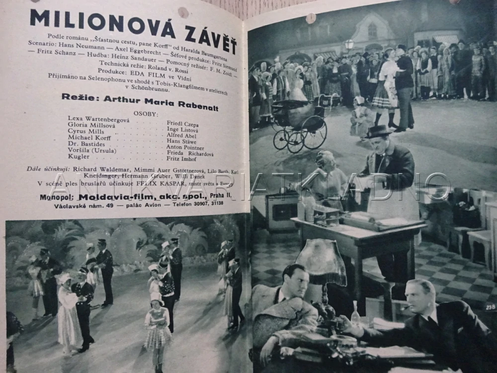 MILIONOVÁ ZÁVĚŤ, F. CZEPA, BIO PROGRAM Č. 505, 1937