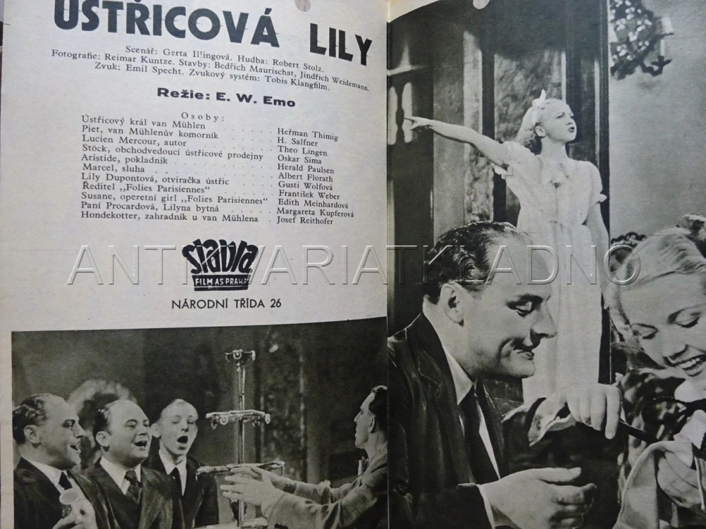 ÚSTŘICOVÁ LILY, H. THIMIG, BIO PROGRAM Č. 536, 1937