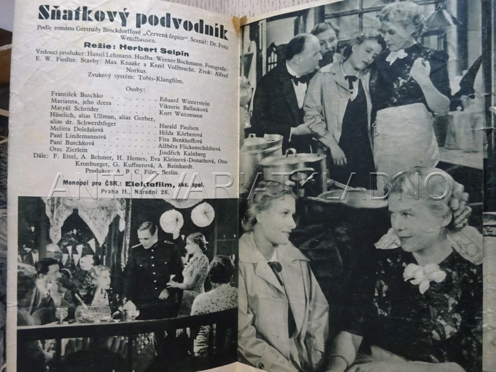 SŇATKOVÝ PODVODNÍK, E. WINTERSTEIN, BIO PROGRAM Č. 570, 1938