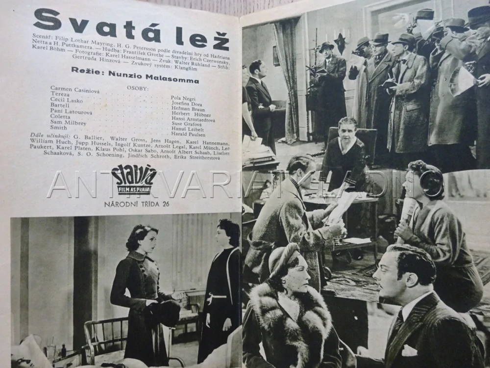 SVATÁ LEŽ, P. NEGRI, BIO PROGRAM Č. 586, 1938