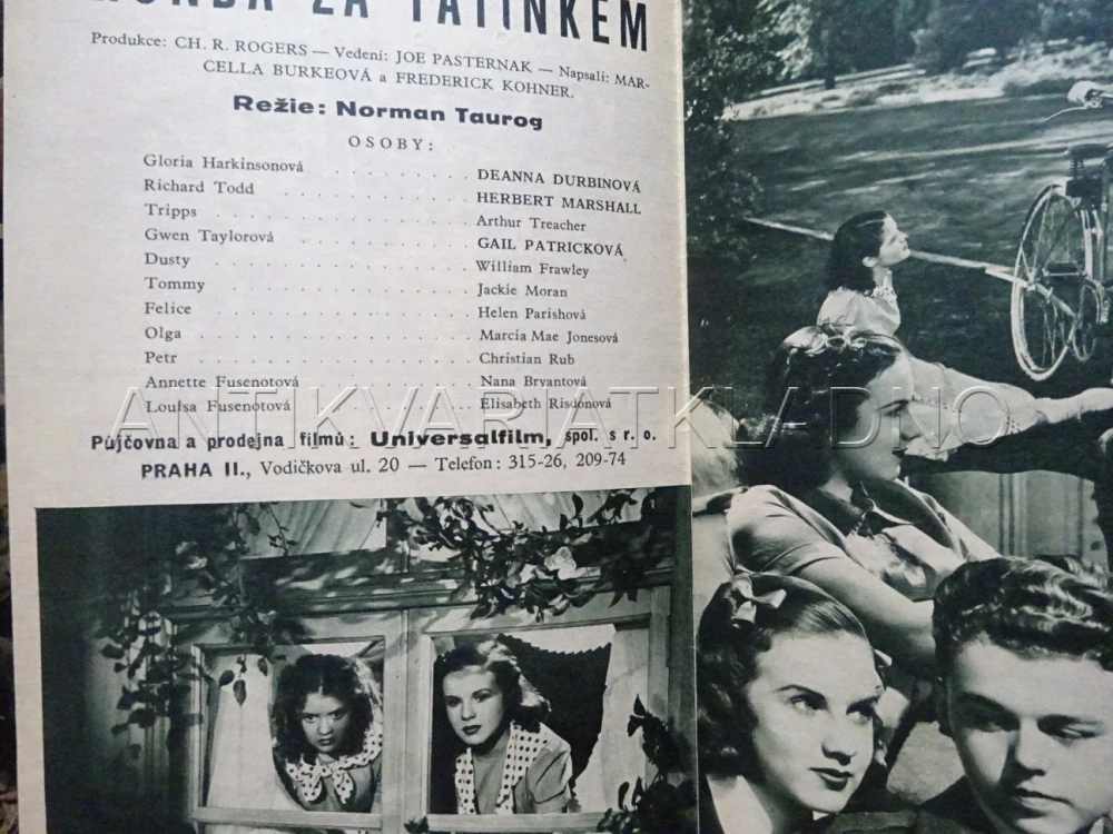 HONBA ZA TATÍNKEM, D. DURBIN, BIO PROGRAM Č. 609, 1939
