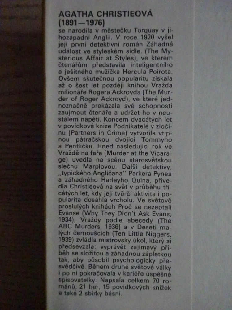 VLASTNÍ ŽIVOTOPIS, AGATHA CHRISTIE, **an