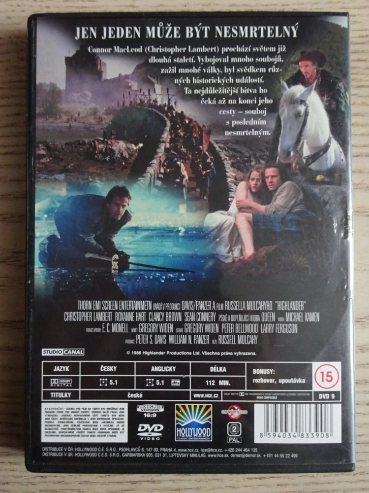 HIGHLANDER, CH. LAMBERT, S. CONNERY, DVD FILM