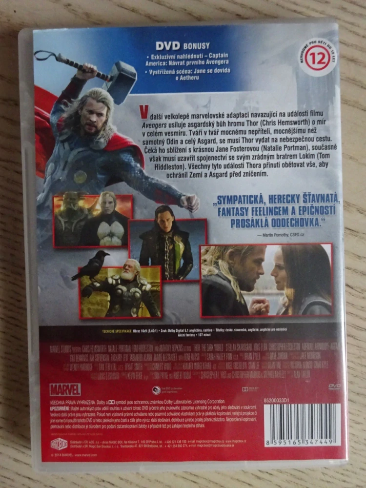THOR: TEMNÝ SVĚT, N. PORTMAN, CH. HEMSWORTH, DVD FILM