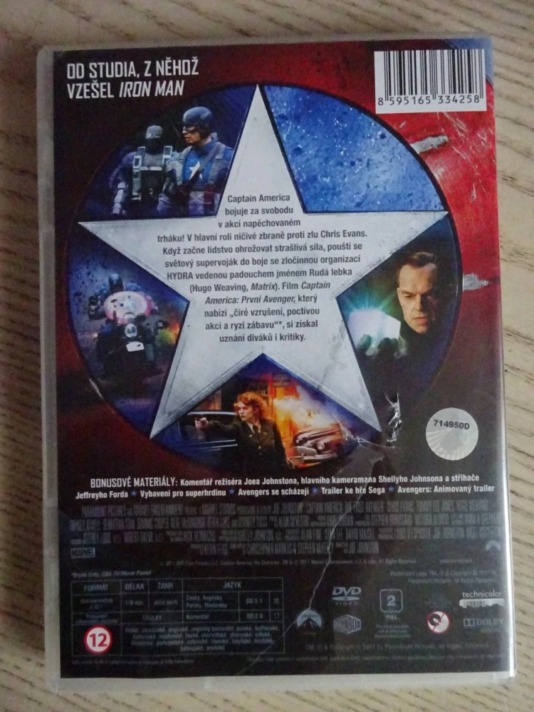 CAPTAIN AMERICA, KAPITÁN AMERIKA: PRVNÍ AVENGER, DVD FILM