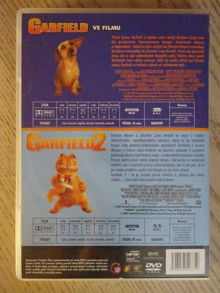 GARFIELD 1+2, 2X DVD, DVD FILM
