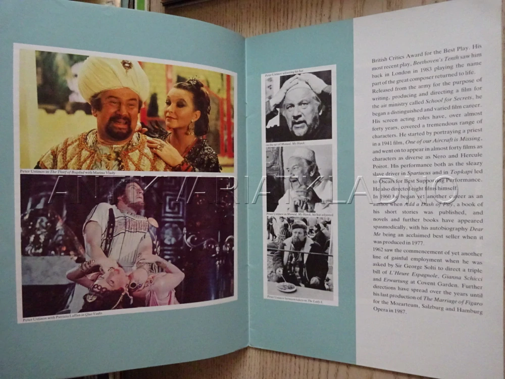 AN EVENING WITH PETER USTINOV, ANGLICKY, PROGRAM