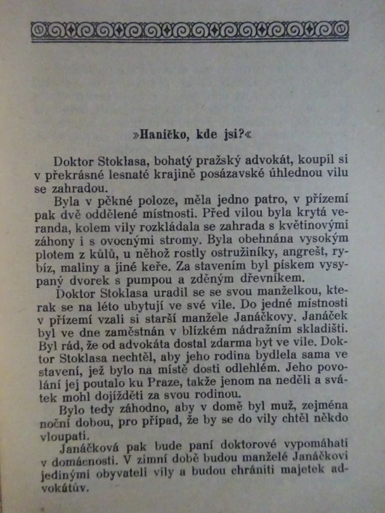 ZA ZTRACENOU SESTŘIČKOU