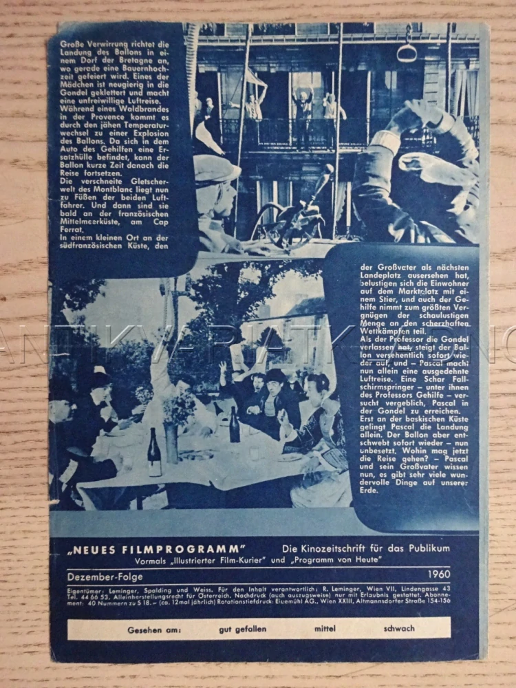 CESTA V BALÓNU, NĚMECKY, A. GILLE, BIO PROGRAM