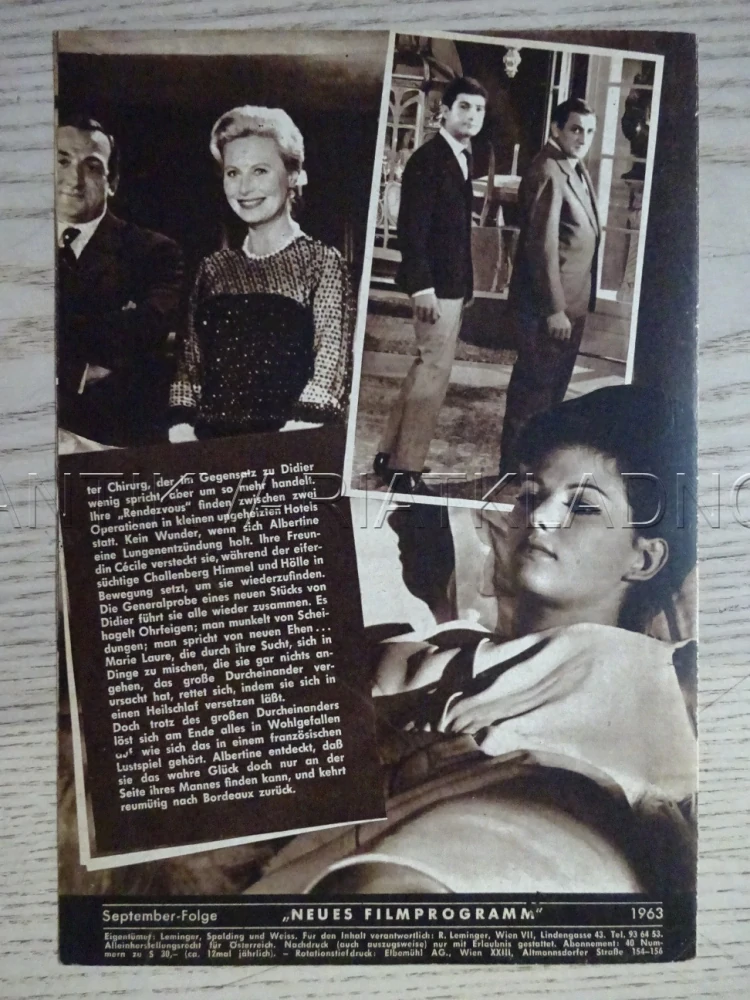 LVI JSOU VYPUŠTĚNI, L. VENTURA, C. CARDINALE, NĚMECKY, BIO PROGRAM