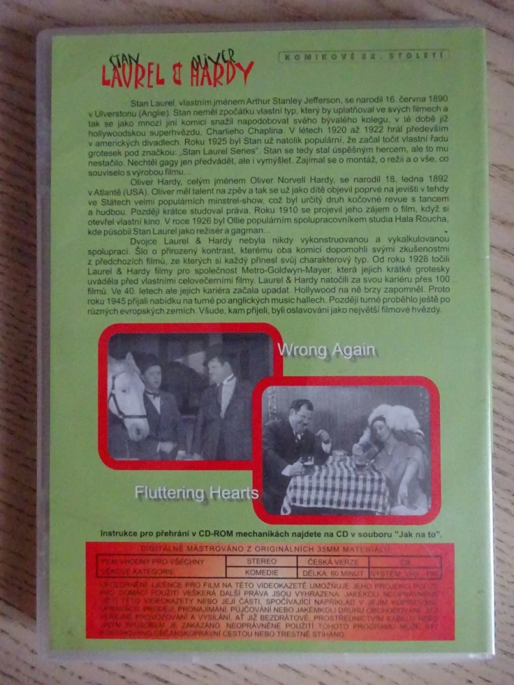 LAUREL A HARDY, WRONG AGAIN, FLUTTERING HEARTS, DVD FILM